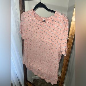 Old Navy Pink Floral Short Sleeve Luxe Top - Large